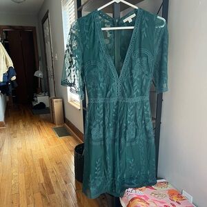 Haute Monde lace overlay mini dress